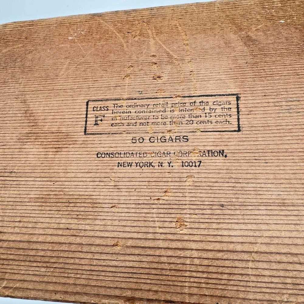 Sam'l J Davis 1886 The Vintage 50 Count Cigar Box Finger Jointed Queens NY Empty